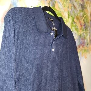 COOFANDY Unisex Button Collared Ribbed Long Sleeve Sweater